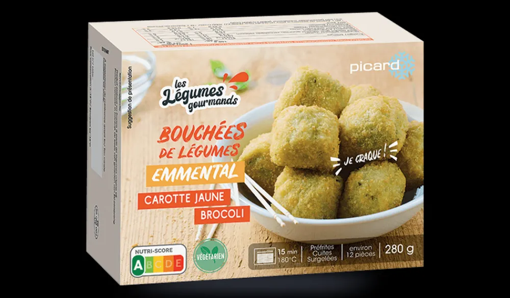 Picard 12 bouchées de légumes carotte jaune, brocoli, emmental*Enfant Produits Nutri-Score A|Végétarien