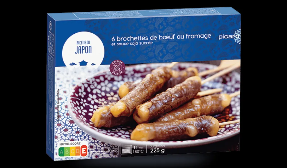 Picard 6 brochettes de boeuf au fromage,sauce soja sucrée* À Partager|Bouchées, Brochettes