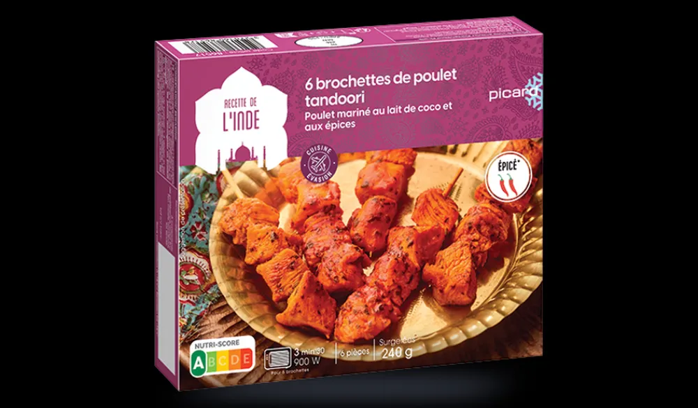 Picard 6 brochettes de poulet tandoori* Bouchées, Brochettes|Plats Indiens