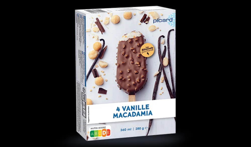 Picard 4 bâtonnets vanille-macadamia* Bâtonnets De Glace, Barres Glacées|Café Et Autres Parfums Gourmands