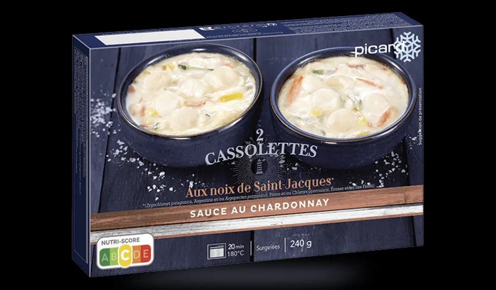 Picard 2 cassolettes aux Saint-Jacques*, sauce Chardonnay* Cassolettes Et Coquilles|Entrées Individuelles