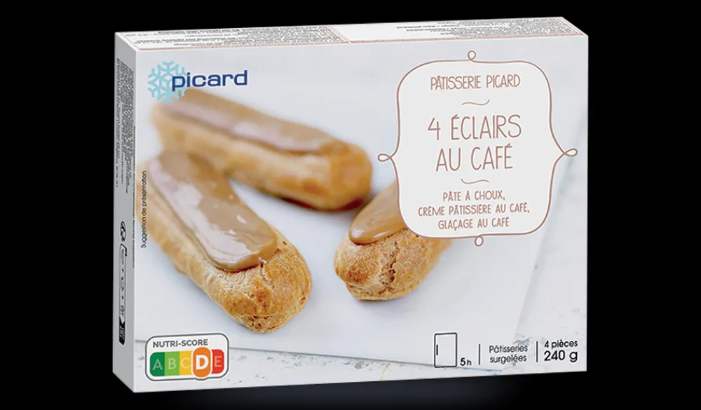 Picard 4 éclairs au café* Desserts Pâtissiers