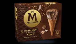Picard 4 cônes Magnum noisette* Cônes Glacés|Chocolat, Noisette