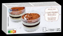 Picard 2 coupes pâtissières tiramisù* 2 Parts|Plats Italiens