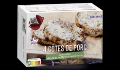 Picard 4 côtes de porc désossées marinées au thym,romarin* Produits Nutri-Score A|Viandes Bio Et Labellisées