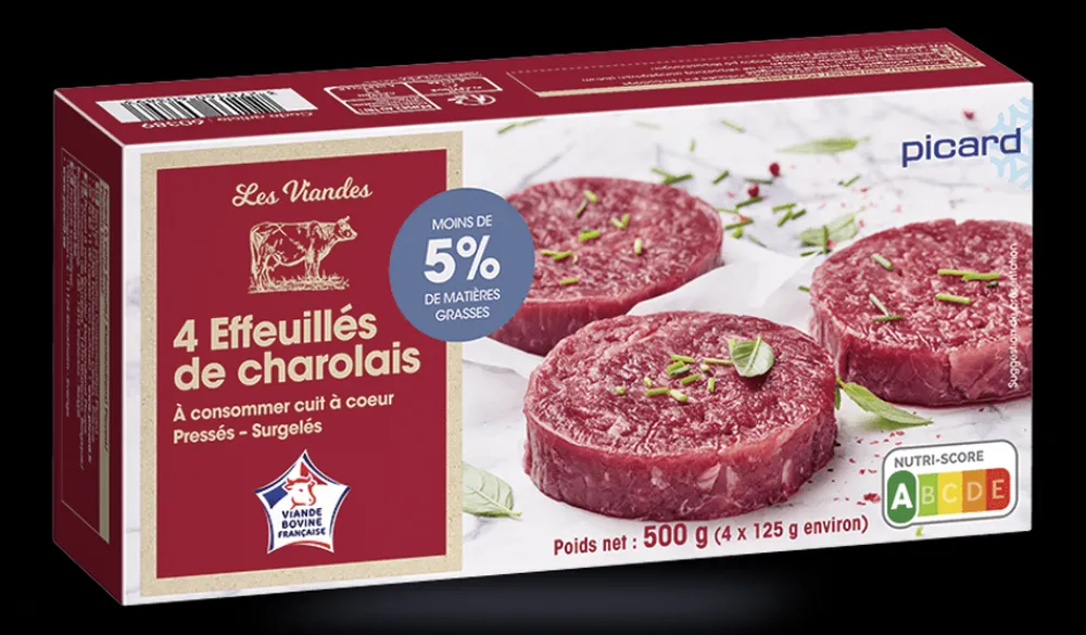 Picard 4 effeuillés de Charolais* Produits Nutri-Score A|Viandes Bio Et Labellisées