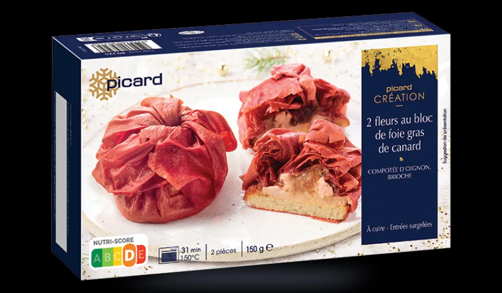 Picard 2 fleurs au bloc de foie gras de canard* Entrées Chaudes|Entrées Foie Gras