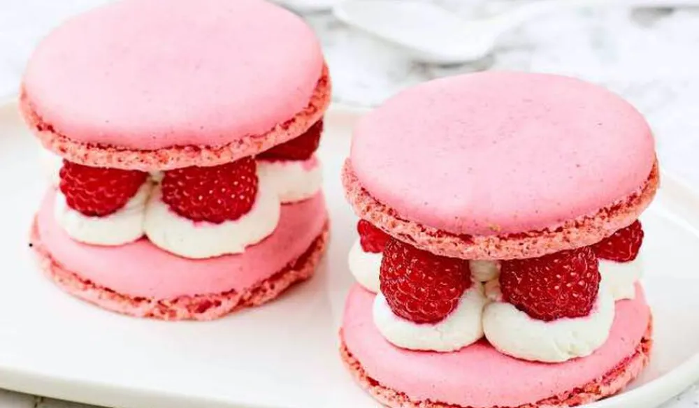 Picard 2 macarons framboise* Macarons, Mignardises|Desserts Pâtissiers