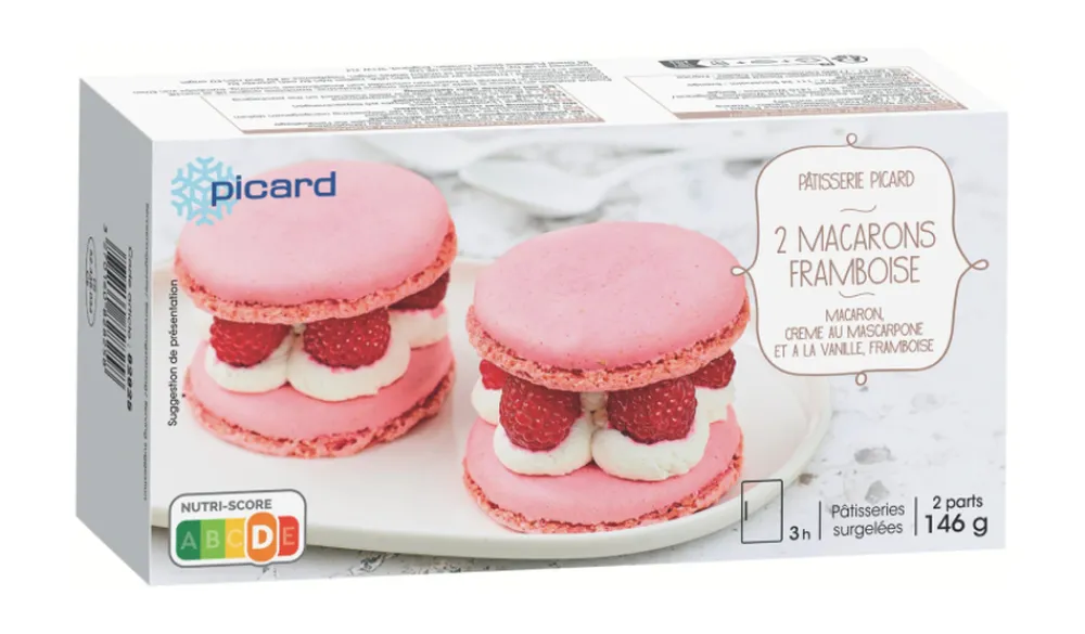 Picard 2 macarons framboise* Macarons, Mignardises|Desserts Pâtissiers