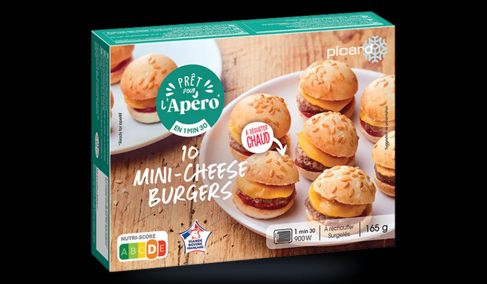 Picard 10 mini cheeseburgers* Bouchées, Petits Fours|Apéritifs Chauds