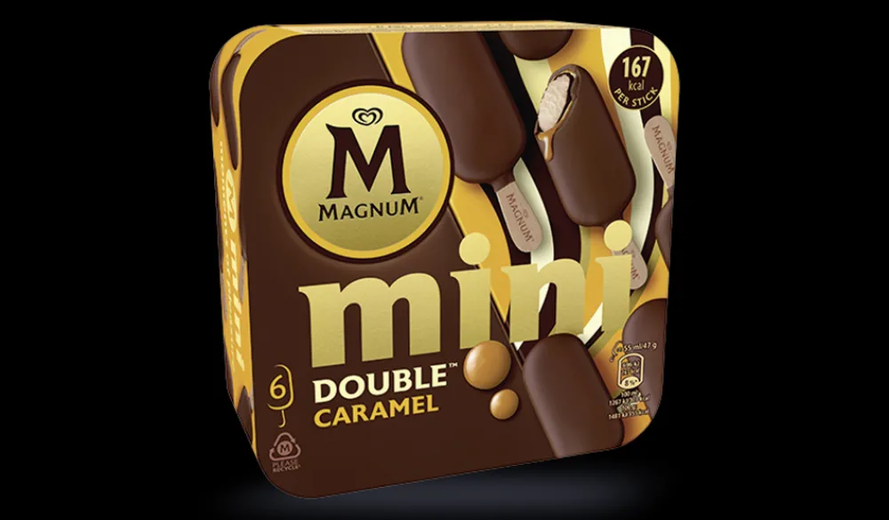 Picard 6 Mini Magnum double caramel* Bâtonnets De Glace, Barres Glacées|Vanille, Caramel