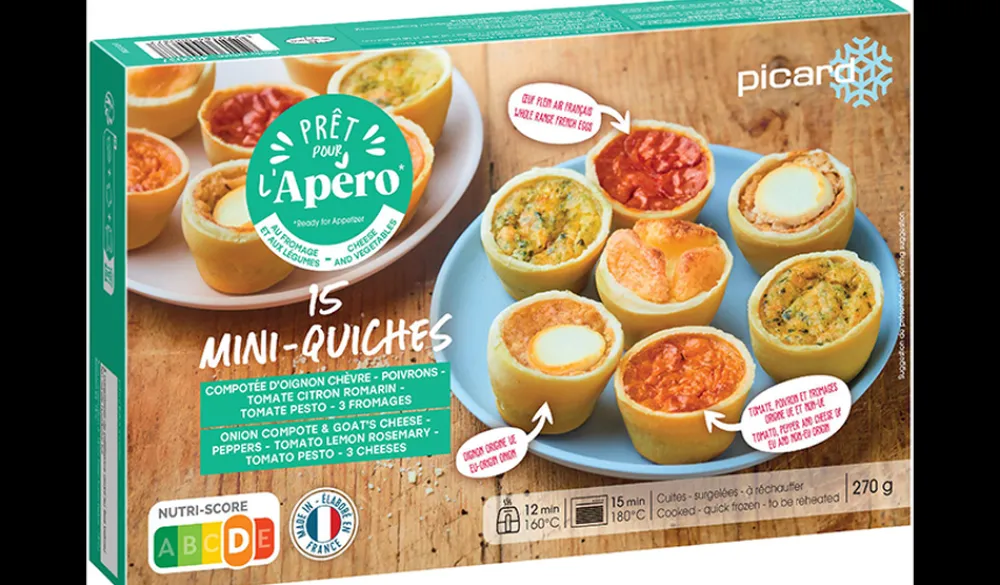 Picard 15 mini quiches 5 saveurs* Apéritifs Chauds