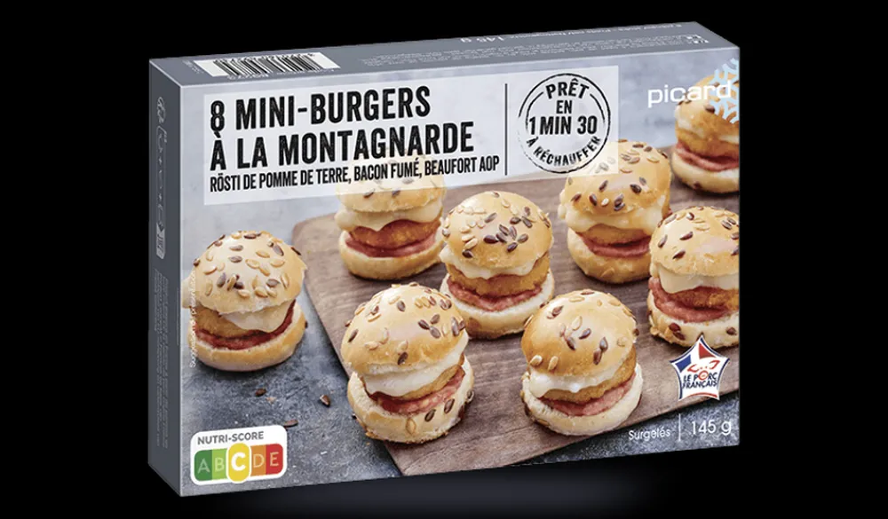 Picard 8 mini-burgers à la montagnarde* Apéritifs Chauds