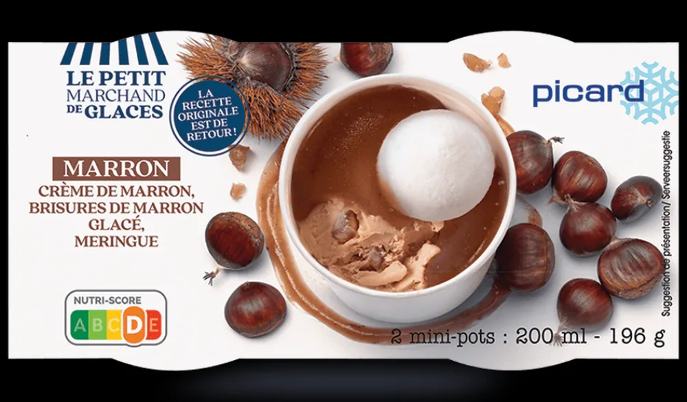 Picard 2 mini-pots glace Crème de marron* Pots De Glace|Café Et Autres Parfums Gourmands