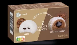 Picard 2 mochis glacés cacao coeur coulant / cookie* Vanille, Caramel|Chocolat, Noisette