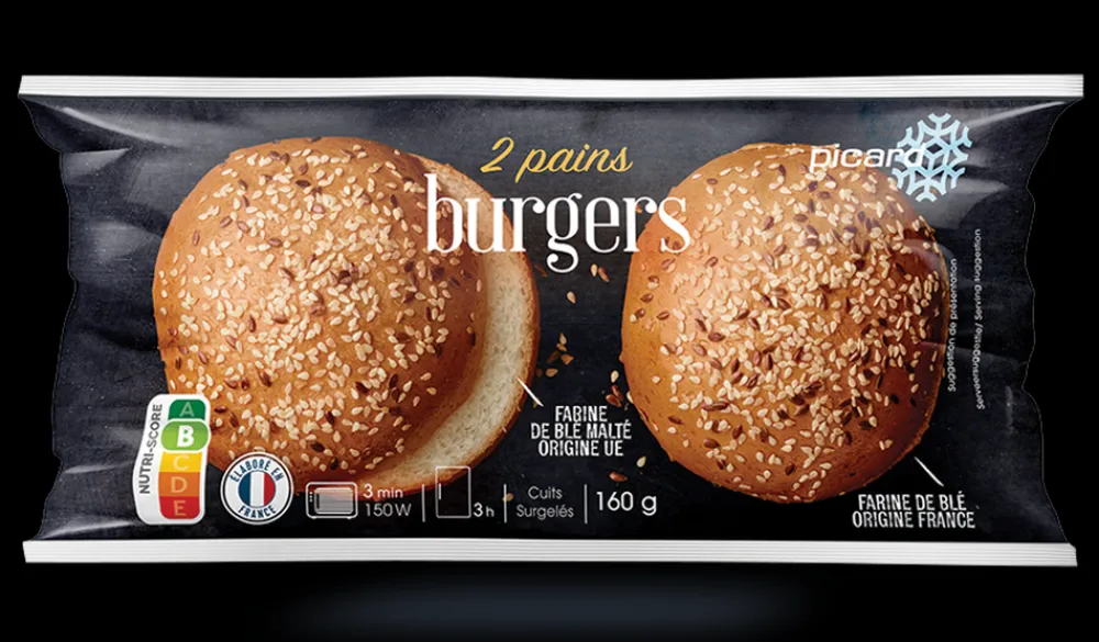 Picard 2 pains burgers cuits* Pains Du Monde