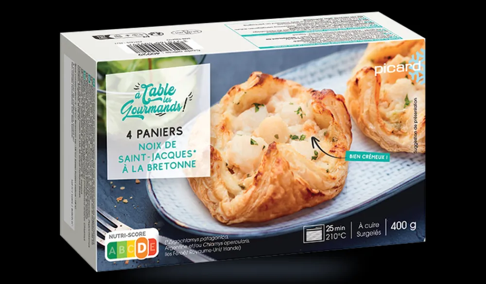 Picard 4 paniers de noix de Saint-Jacques à la bretonne* Entrées Individuelles