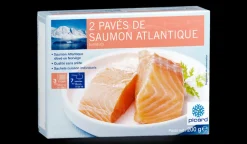Picard 2 pavés de saumon atlantique, élevé en Norvège* Produits Nutri-Score A|Sans Sel Ajouté