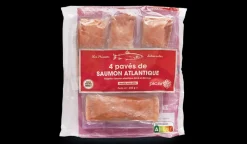 Picard 4 pavés de saumon atlantique, élevé en Norvège* Produits Nutri-Score A|Sans Sel Ajouté
