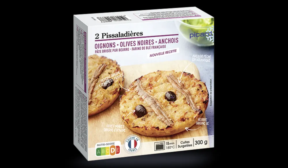 Picard 2 pissaladières oignons, olives noires, anchois* Tartes Traditionnelles|Tartes Individuelles