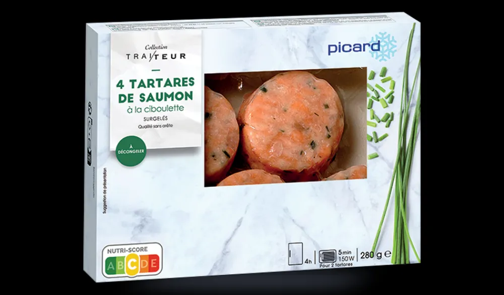 Picard 4 tartares de saumon à la ciboulette* Entrées Froides