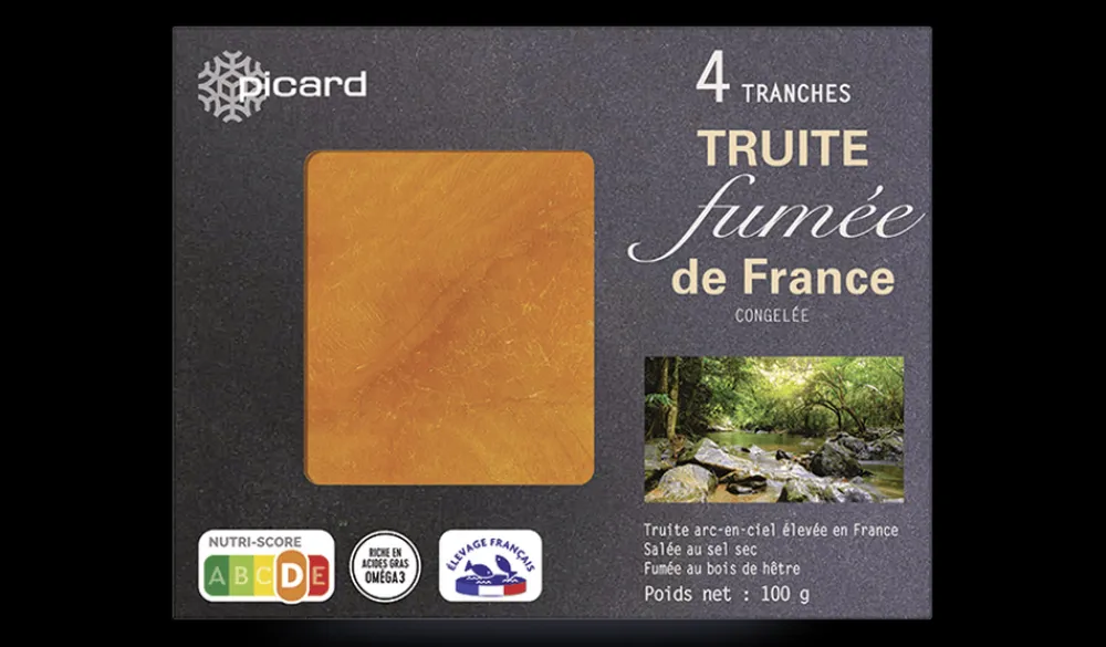 Picard 4 tranches de truite fumée, élevée en France* Poissons Marinés, Fumés, Cuisinés|Saumon Et Truite