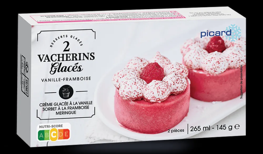 Picard 2 vacherins vanille-framboise* Desserts Glacés Individuels|Desserts Glacés À Partager