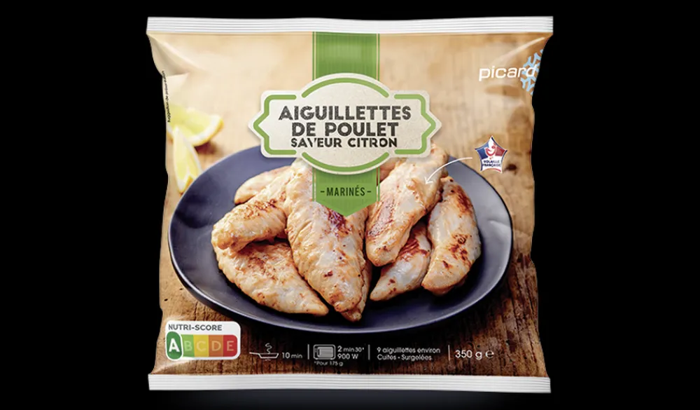 Picard Aiguillettes de poulet marinées au citron* Produits Nutri-Score A|Volailles Labellisées