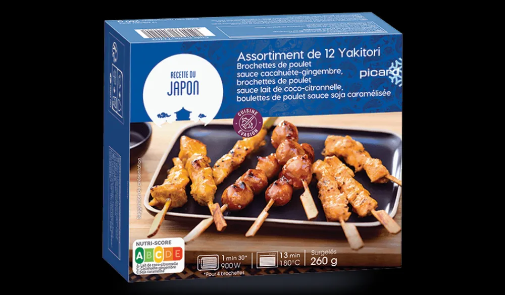 Picard Assortiment de 12 yakitori* À Partager|Bouchées, Brochettes