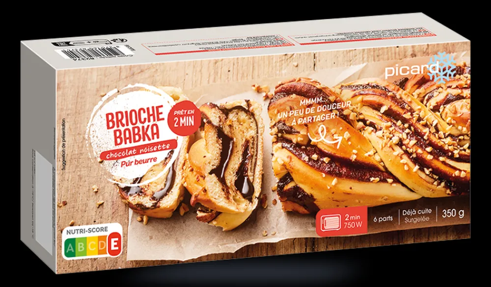 Picard Brioche babka chocolat noisette, 6 parts* Brioches