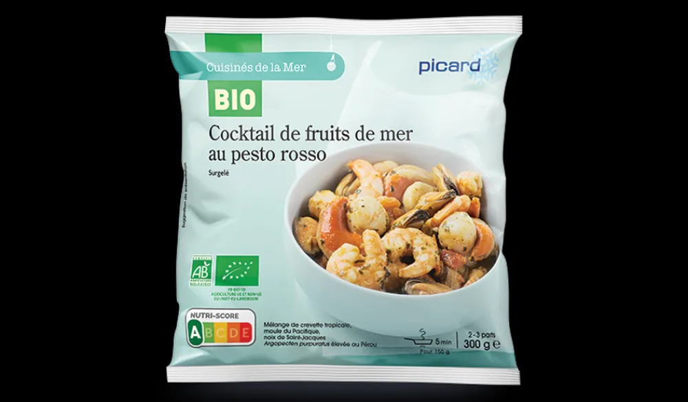 Picard Cocktail de fruits de mer au pesto rosso bio* Produits Nutri-Score A|Fruits De Mer Bio Et Labellisés