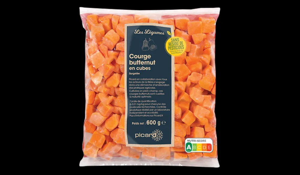 Picard Courge butternut en cubes sans résidu de pesticide* Produits Nutri-Score A|Légumes Du Soleil