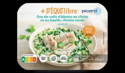 Picard Dos de colin d’Alaska au citron et au basilic, risotto verde* Gamme Plus D'Équilibre|Produits Nutri-Score A