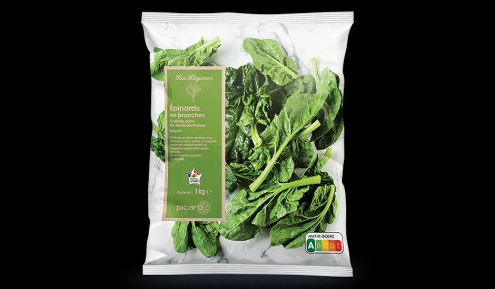 Picard Epinards en branches, France* Produits Nutri-Score A|Épinards, Poireaux