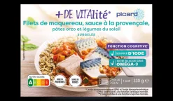 Picard Filets de maquereau, pâtes orzo, légumes du soleil* Poissons, Fruits De Mer Cuisinés