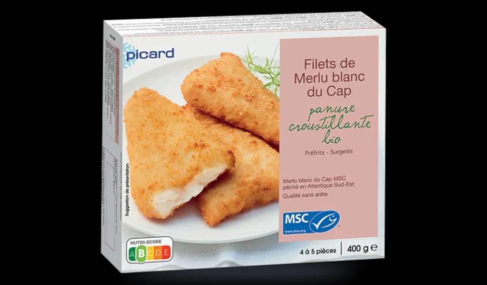 Picard Filets de merlu blanc du Cap MSC, panure bio*Enfant Produits Nutri-Score B|Poissons Pour Enfants