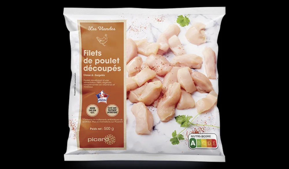 Picard Filets de poulet découpés, origine France* Produits Nutri-Score A|Volailles Labellisées