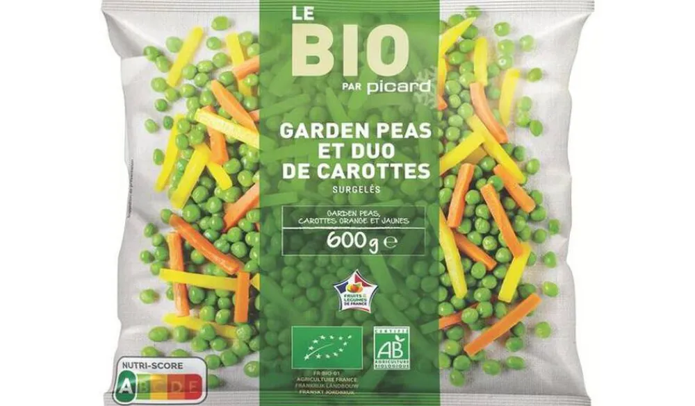 Picard Garden peas et duo de carottes bio, France* Produits Nutri-Score A|Légumes Bio