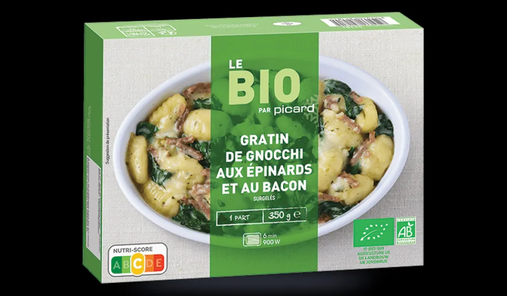 Picard Gratin de gnocchi aux épinards et au bacon bio*Enfant Plats Spécial Enfants|Plats Cuisinés Bio Et Labellisés