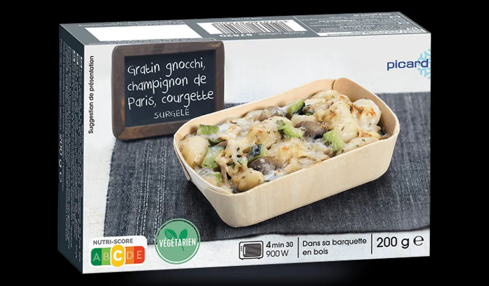 Picard Gratin de gnocchi, champignon de Paris, courgette* Végétarien|Gratins