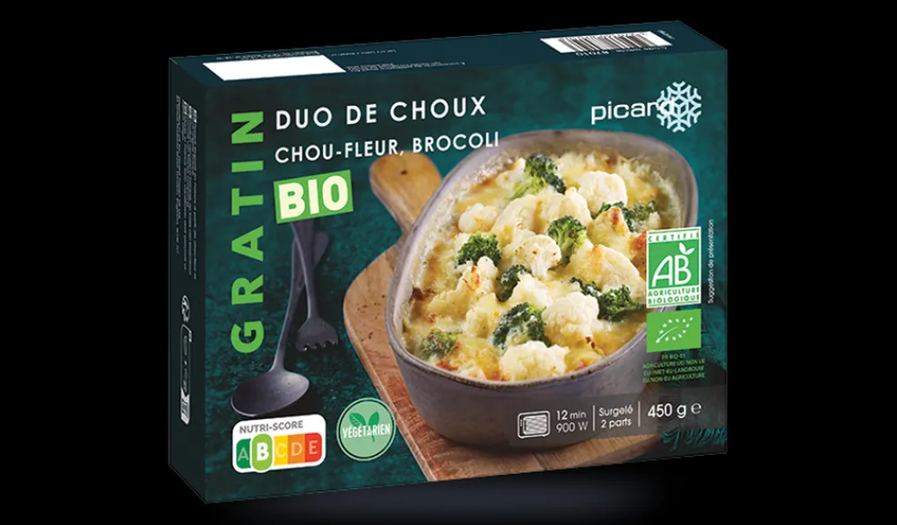 Picard Gratin duo de choux bio* Produits Nutri-Score B|Végétarien