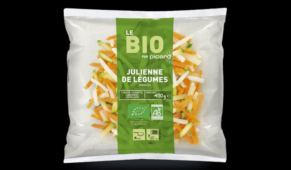 Picard Julienne de légumes bio, France ou Italie* Produits Nutri-Score A|Sans Sel Ajouté