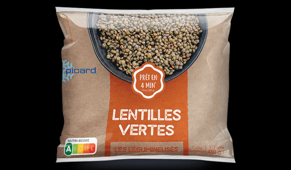 Picard Lentilles vertes, cuites* Produits Nutri-Score A|Légumineuses