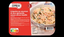 Picard Linguine au saumon et aux épinards, sauce citron basilic* Produits Nutri-Score B