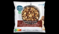 Picard Mélange de champignons cuisiné au beurre et à l'échalote* Produits Nutri-Score A|Végétarien