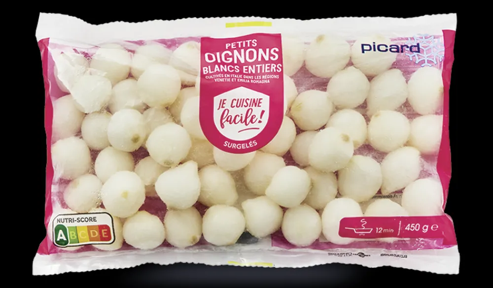 Picard Petits oignons blancs entiers, épluchés* Produits Nutri-Score A|Oignons, Ails, Échalotes