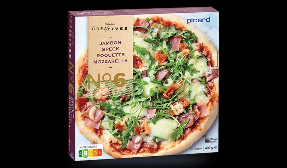 Picard Pizza jambon speck, roquette, mozzarella* Pizzas Créatives|Produits Nutri-Score B