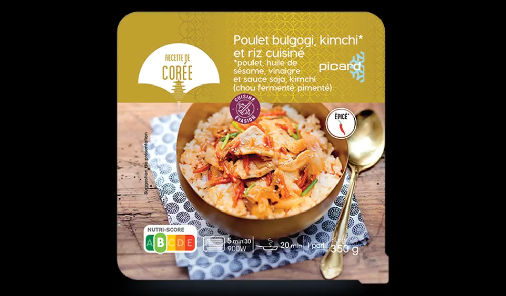 Picard Poulet bulgogi, kimchi et riz cuisiné* Produits Nutri-Score A|1 Part