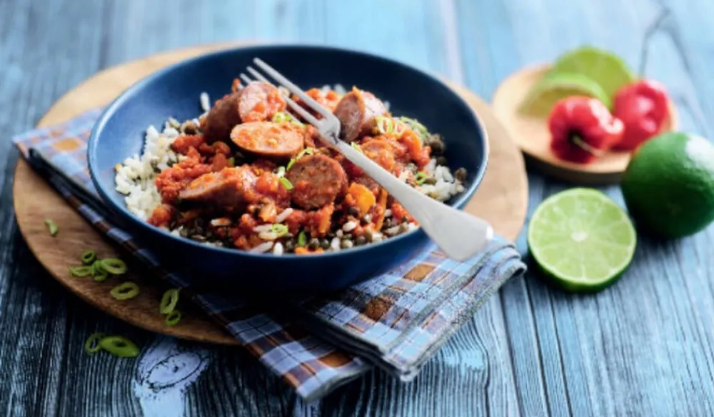 Picard Rougail saucisse, riz blanc et lentilles cuisinées* Produits Nutri-Score A|1 Part