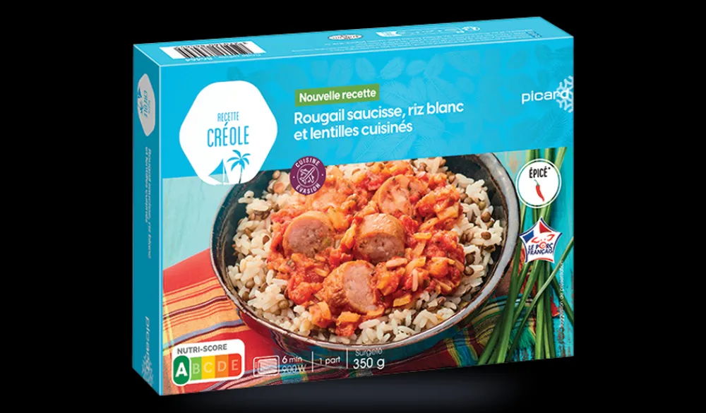 Picard Rougail saucisse, riz lentilles cuisinées* 1 Part|Plats Cuisinés